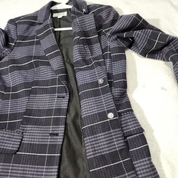 Free Assembly Blazer For Women Size Small Relaxed Fit Plaid Longsleeve - Picture 12 of 14